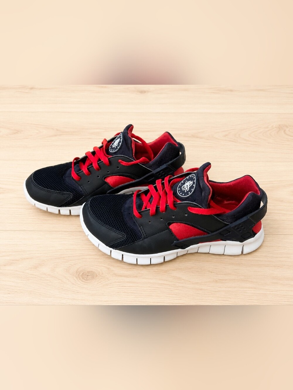 Nike Air Huarache Free Run Black Red White Sneakers Running Shoes Men’s 9